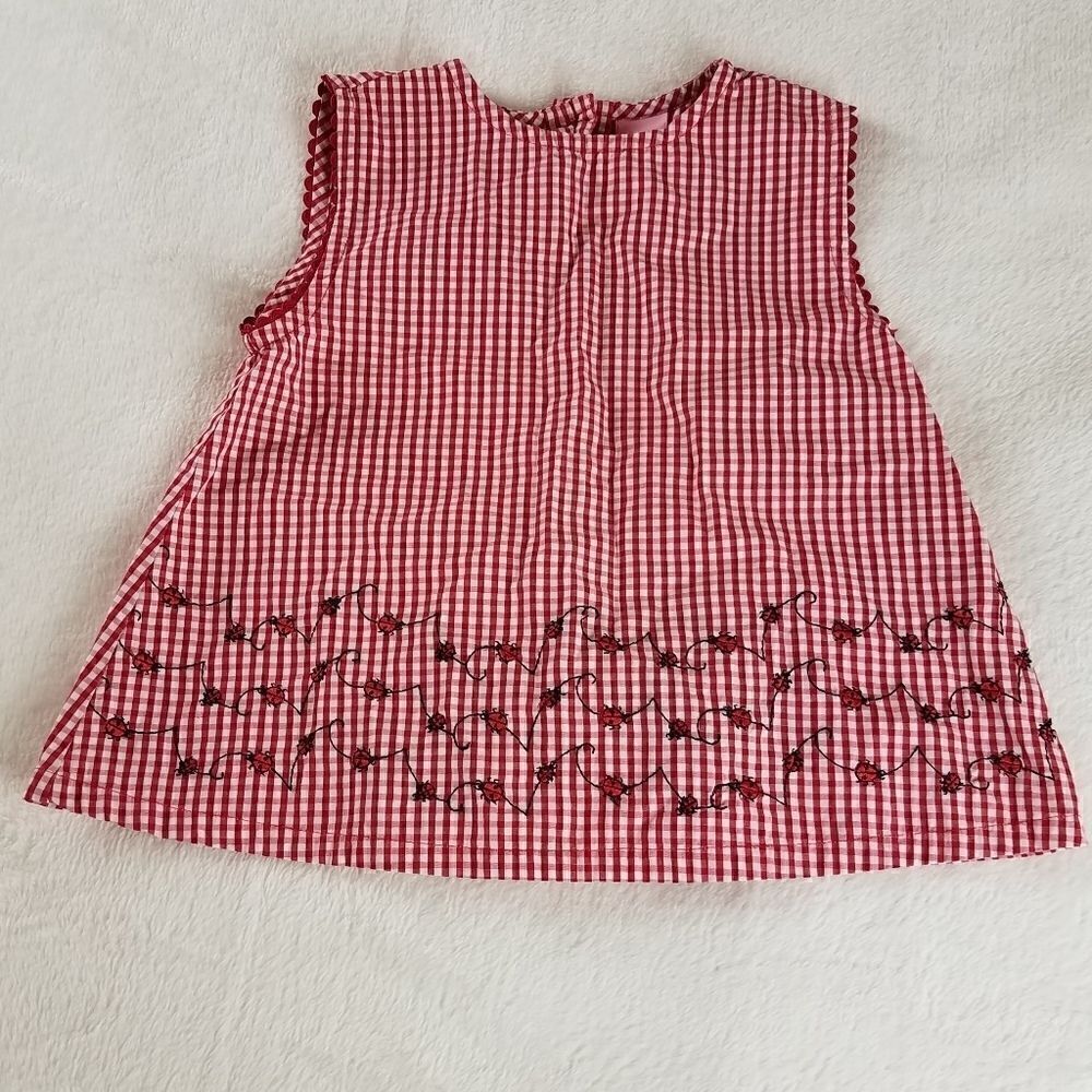 Copper Key Red & White Lady Bug Embroidered Top - Picture 3 of 8